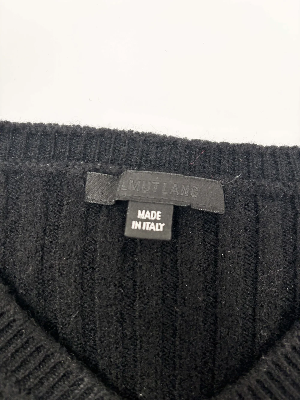 Helmut Lang ribbed knit patch sweater — JAMES VELORIA